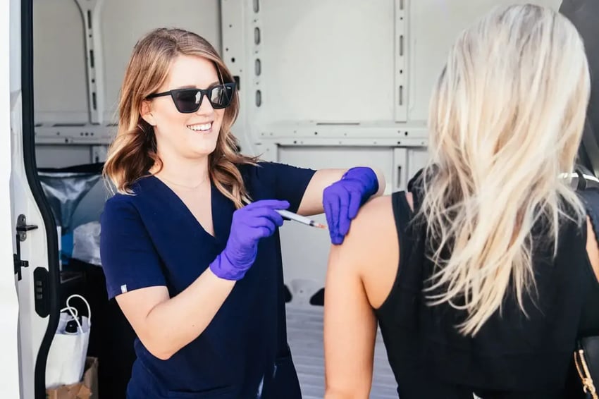 Hydration Room Nurse Giving Patient Injection 