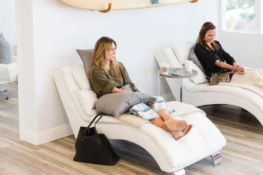 Patients Receiving Vitamin IV in Lounge Chair