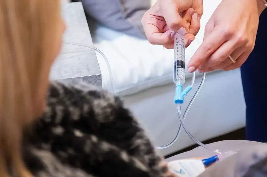 Vitamins Being Inserted Into Patients IV