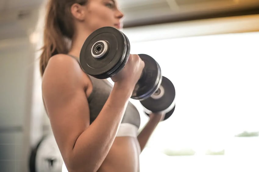 Woman lifting weights