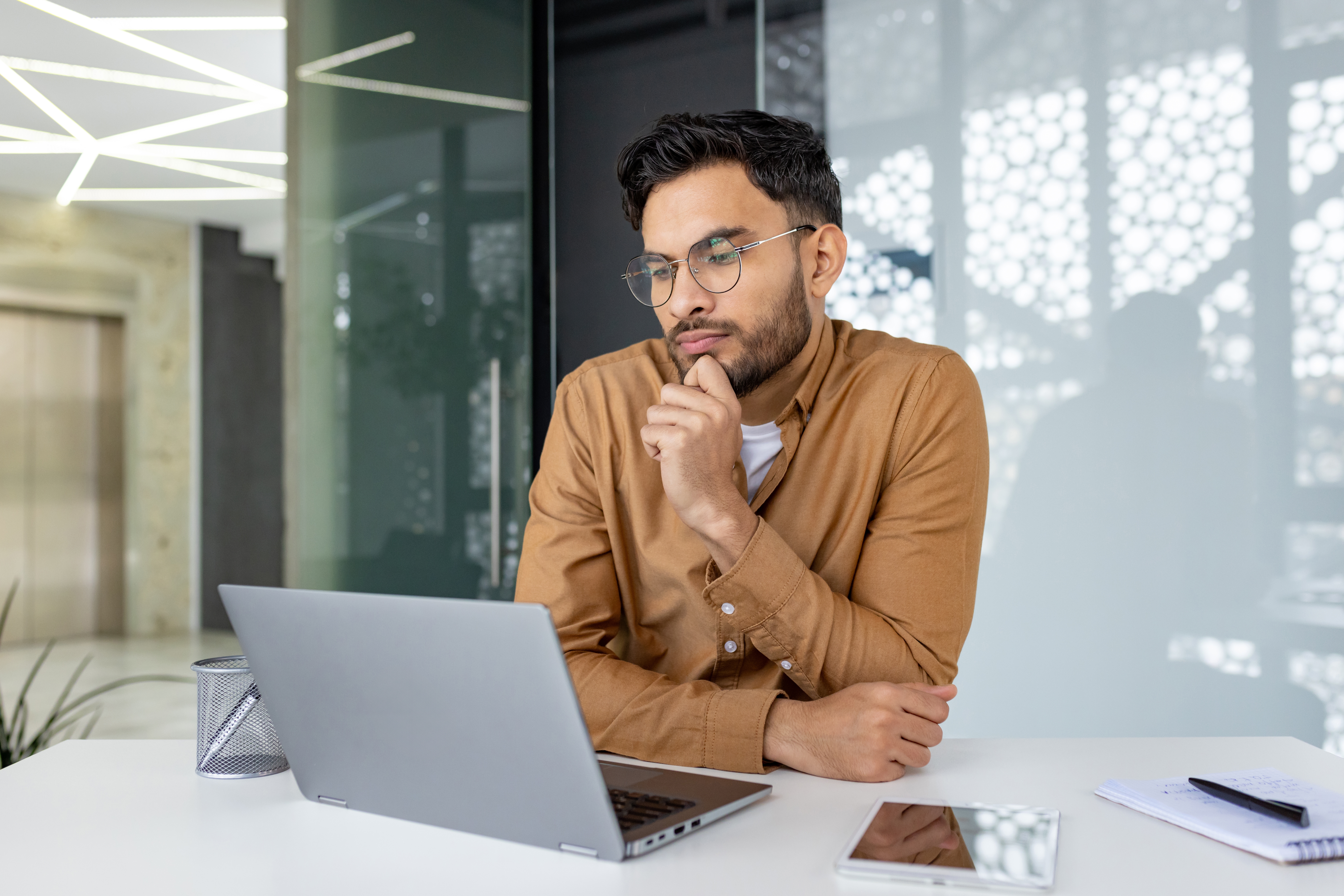 Professional in meeting