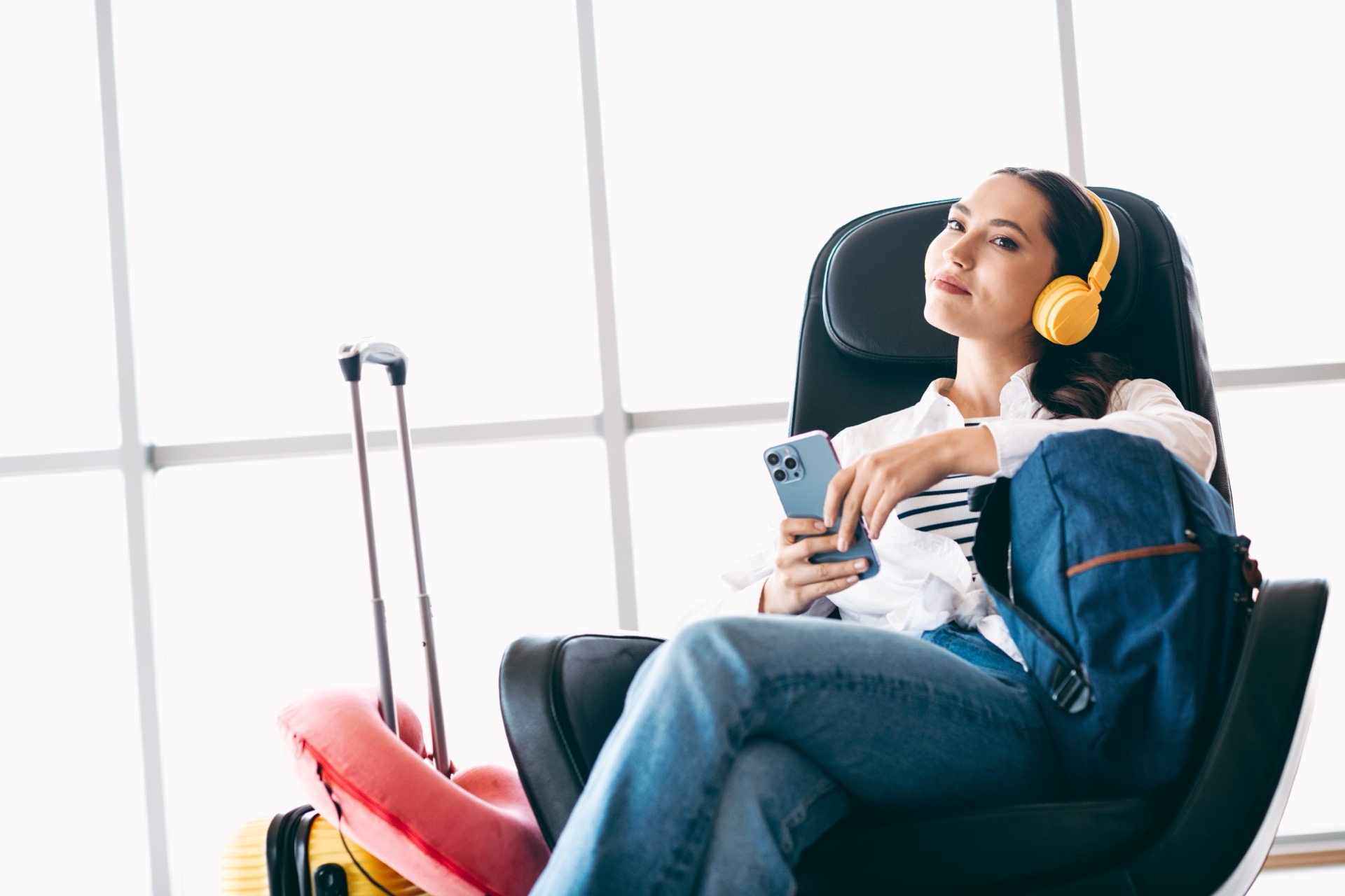 Business traveler at airport